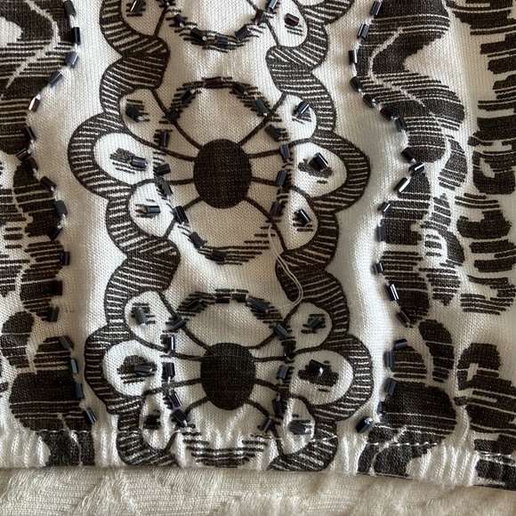 Super fun cream w/ grey pattern with grey beads and race back w/ beaded straps - Picture 15 of 15